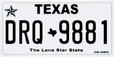 TX license plate DRQ9881