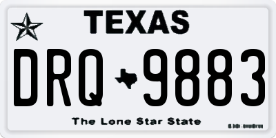 TX license plate DRQ9883