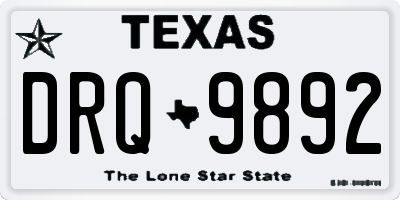 TX license plate DRQ9892