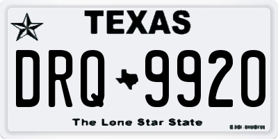 TX license plate DRQ9920