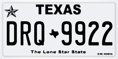 TX license plate DRQ9922