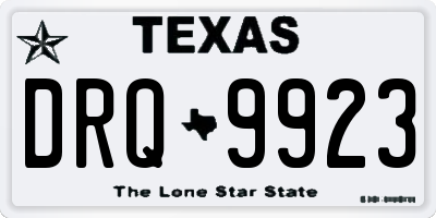 TX license plate DRQ9923