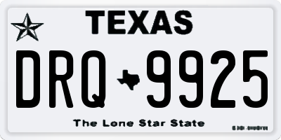 TX license plate DRQ9925