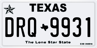 TX license plate DRQ9931