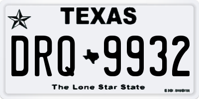 TX license plate DRQ9932