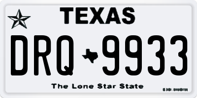 TX license plate DRQ9933