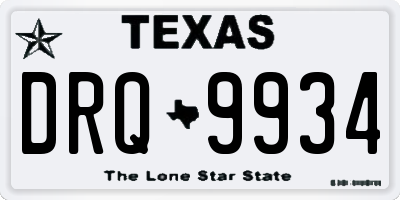 TX license plate DRQ9934