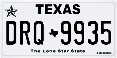 TX license plate DRQ9935