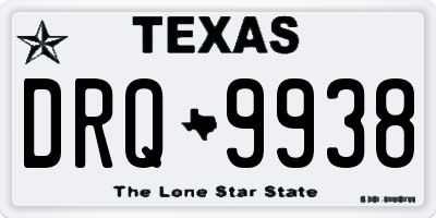 TX license plate DRQ9938