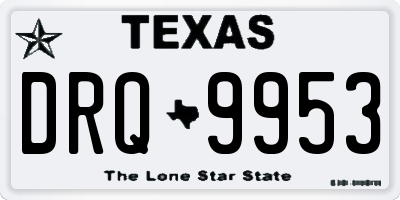 TX license plate DRQ9953