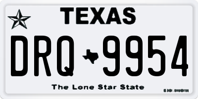 TX license plate DRQ9954