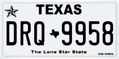 TX license plate DRQ9958