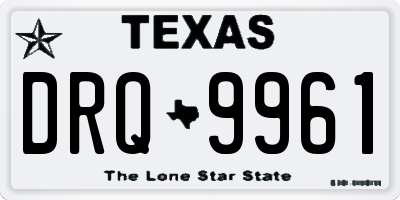 TX license plate DRQ9961