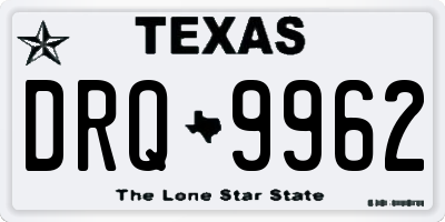 TX license plate DRQ9962