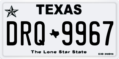 TX license plate DRQ9967