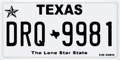 TX license plate DRQ9981