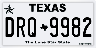 TX license plate DRQ9982