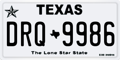 TX license plate DRQ9986