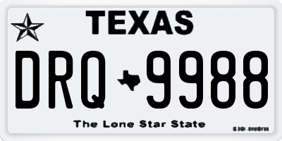 TX license plate DRQ9988