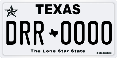 TX license plate DRR0000