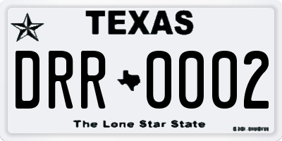 TX license plate DRR0002