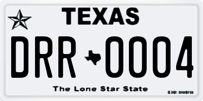TX license plate DRR0004
