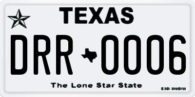 TX license plate DRR0006