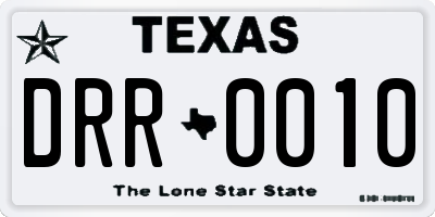 TX license plate DRR0010