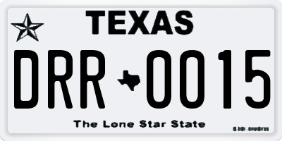 TX license plate DRR0015