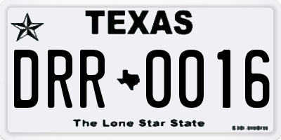 TX license plate DRR0016