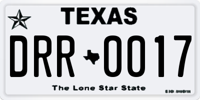 TX license plate DRR0017