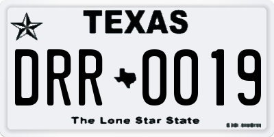 TX license plate DRR0019