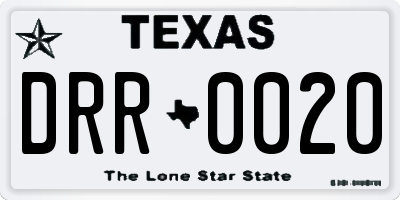 TX license plate DRR0020