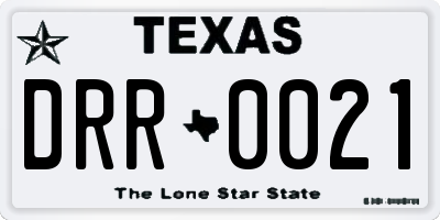 TX license plate DRR0021