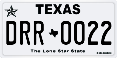 TX license plate DRR0022
