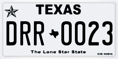 TX license plate DRR0023