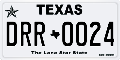TX license plate DRR0024
