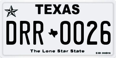 TX license plate DRR0026