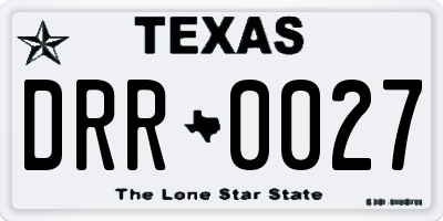 TX license plate DRR0027