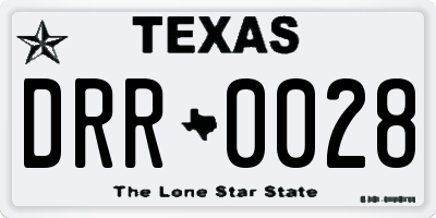 TX license plate DRR0028