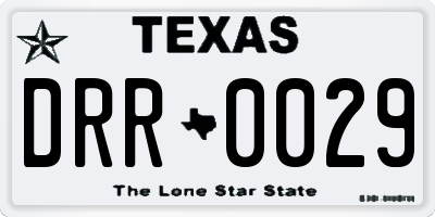 TX license plate DRR0029