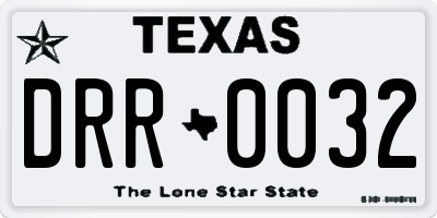 TX license plate DRR0032