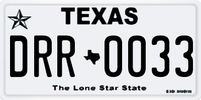 TX license plate DRR0033
