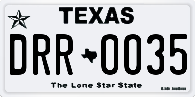 TX license plate DRR0035