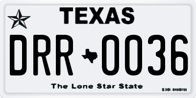 TX license plate DRR0036