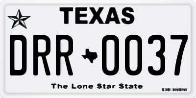 TX license plate DRR0037