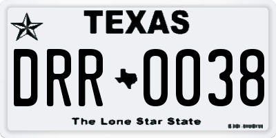 TX license plate DRR0038