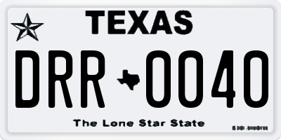 TX license plate DRR0040