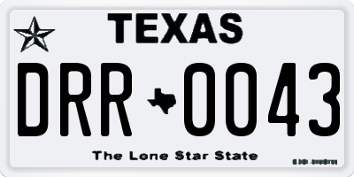 TX license plate DRR0043