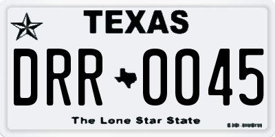 TX license plate DRR0045